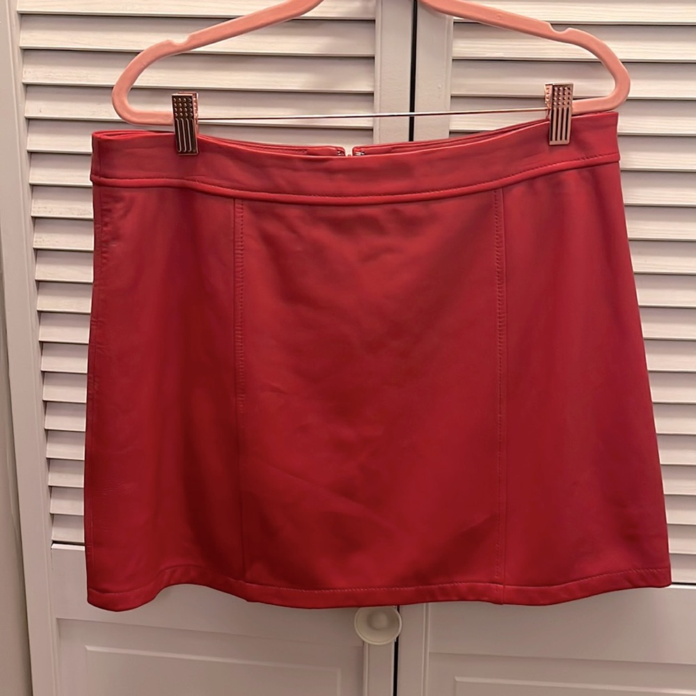 Gianni Bini Red leather mini skirt